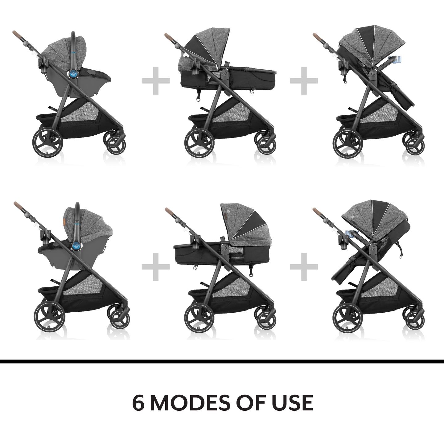 Evenflo - Shyft Intuiti+ Travel System featuring Revolve180 LiteMax NXT with SensorySoothe - Dubhan Black